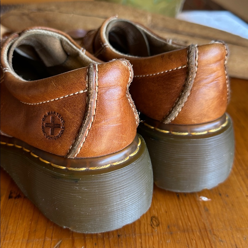 Dr. Martens Brown Leather Buckle Mary Jane Shoes - Picture 6 of 16